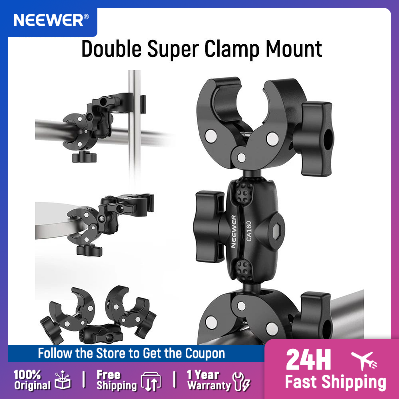 Photography Lighting Kit Neewer - NEEWER Double Super Clamp Mount dengan