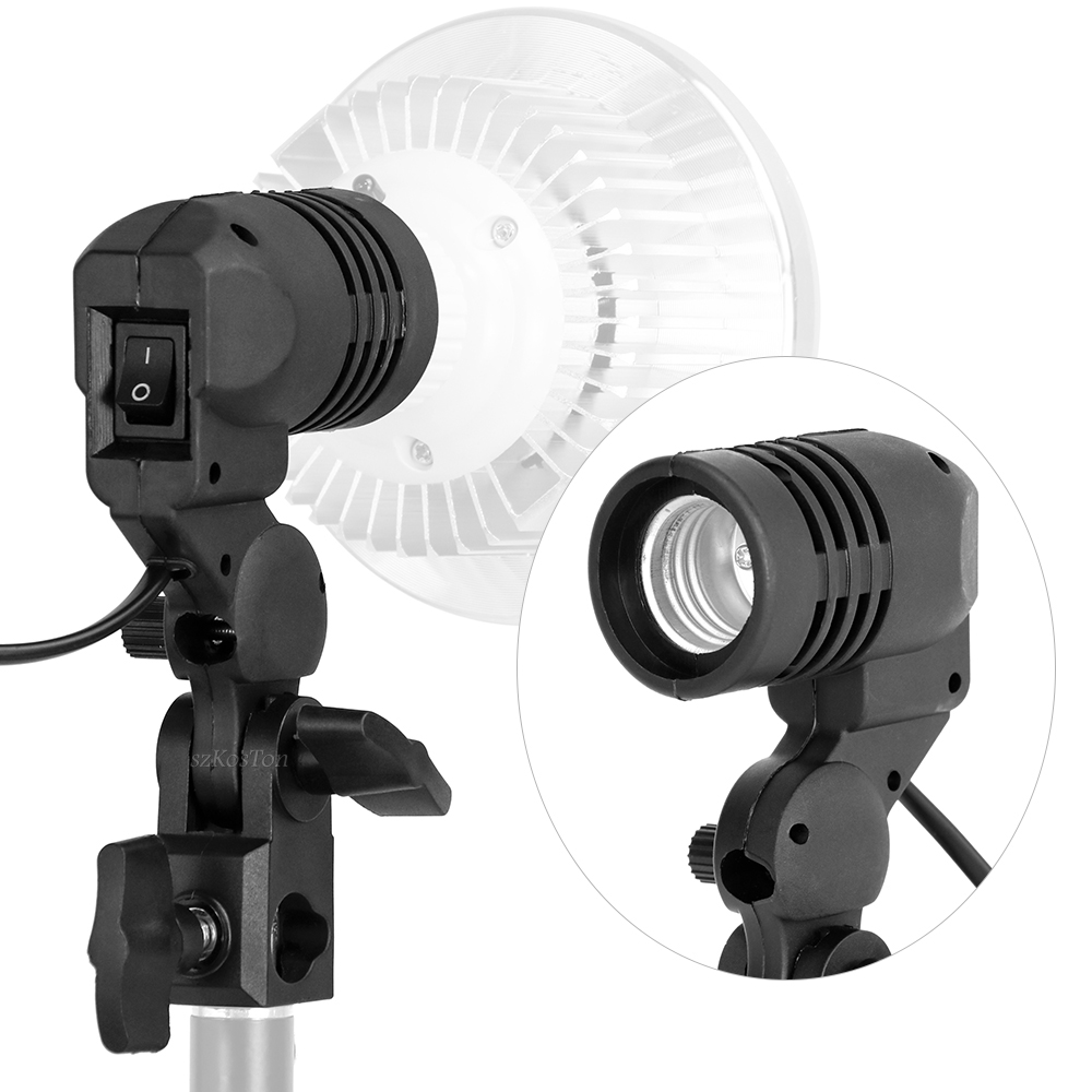 Photography Video Lighting Kit - Pemegang bohlam kepala tunggal soket E27