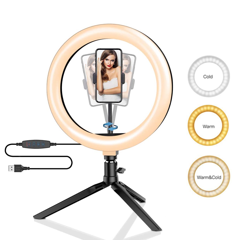 Photography Video Lighting Kit - Lampu Ring Led 26cm untuk Tripod,