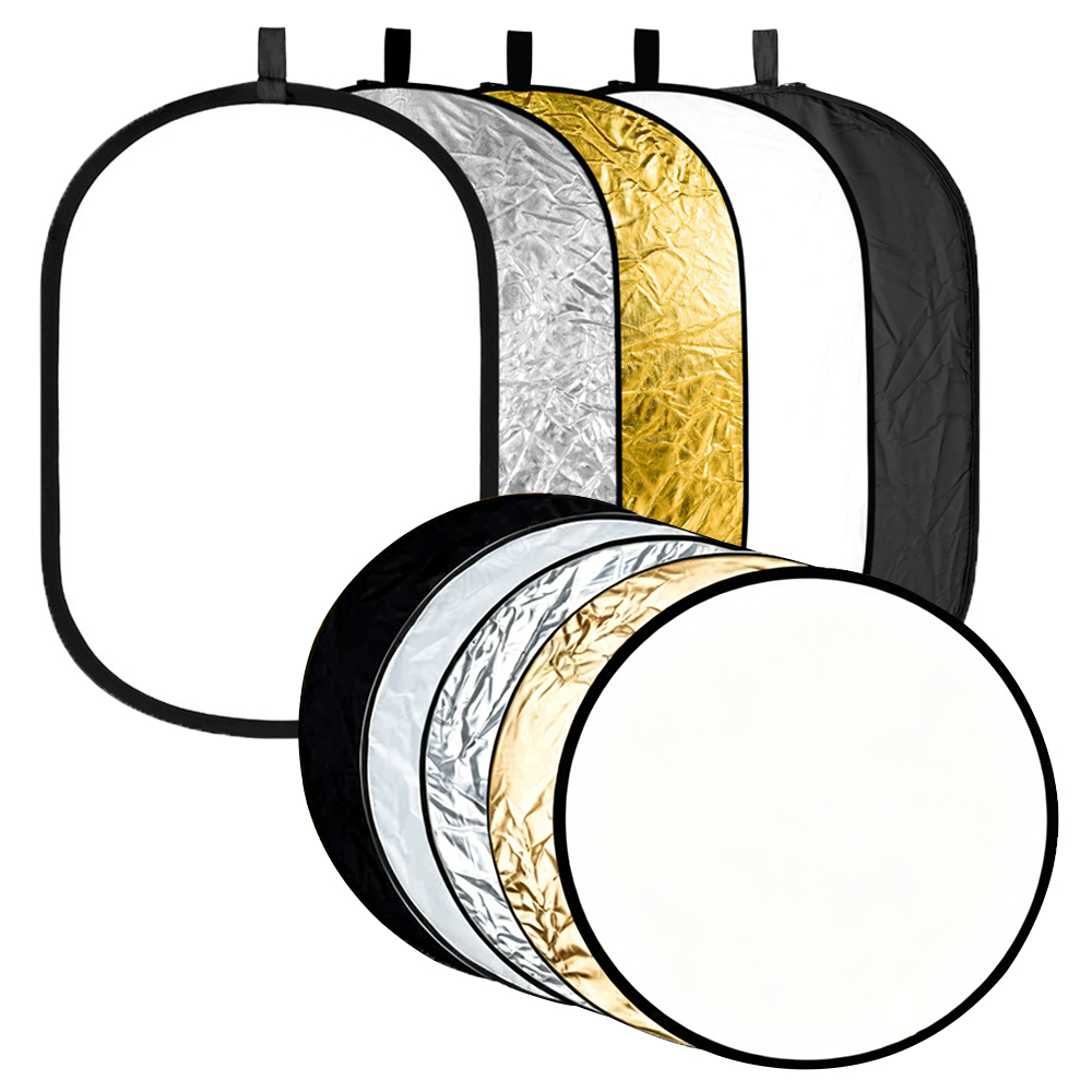 Photography Lighting Outdoor - 60/80/110CM 5-in-1 Reflektor Cahaya Lipat Oval