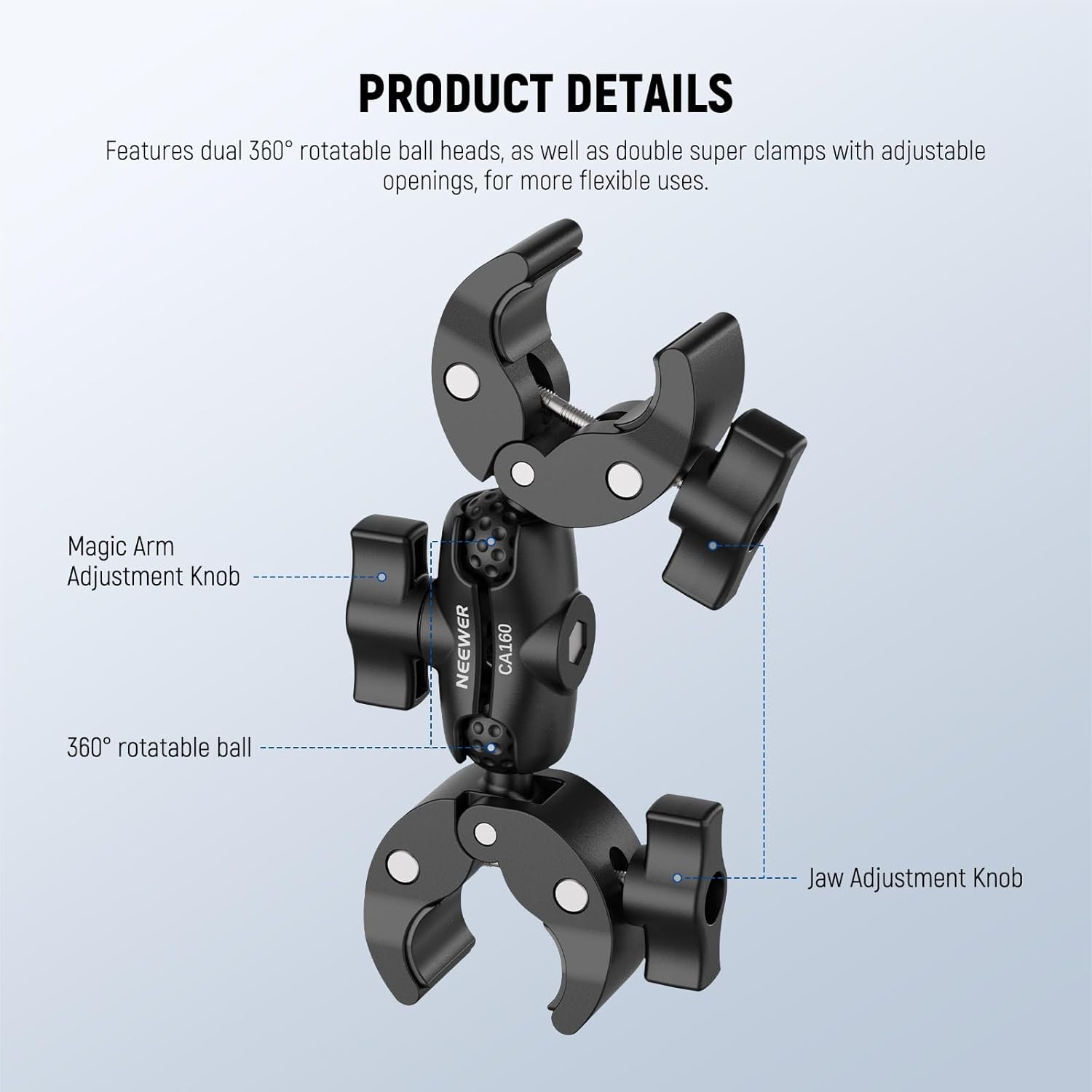 NEEWER Double Super Clamp Moun - Photography Lighting Kit Neewer ulasan dan harga
