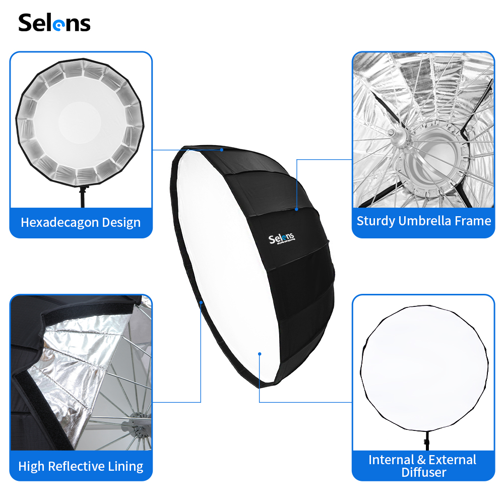 Selens 85Cm Payung Radar Softb - Photography Lighting With Umbrella ulasan dan harga