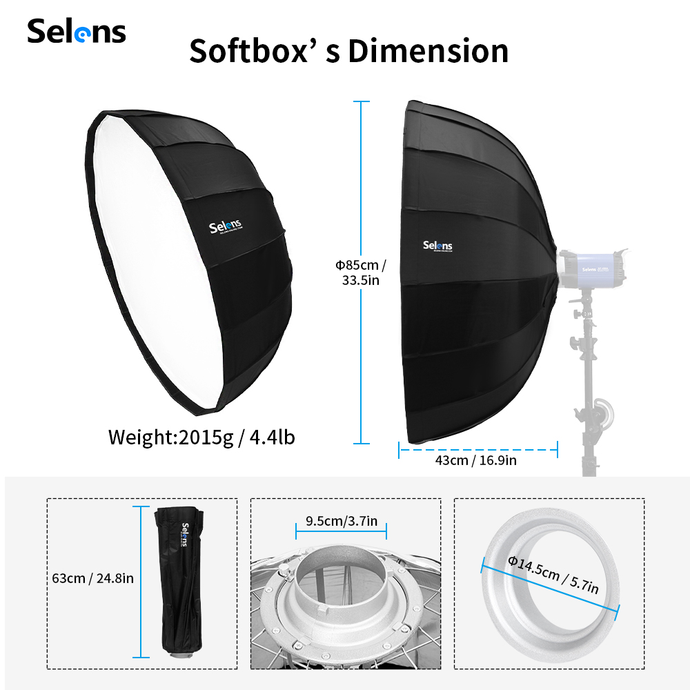 Selens 85Cm Payung Radar Softb - Photography Lighting With Umbrella ulasan dan harga