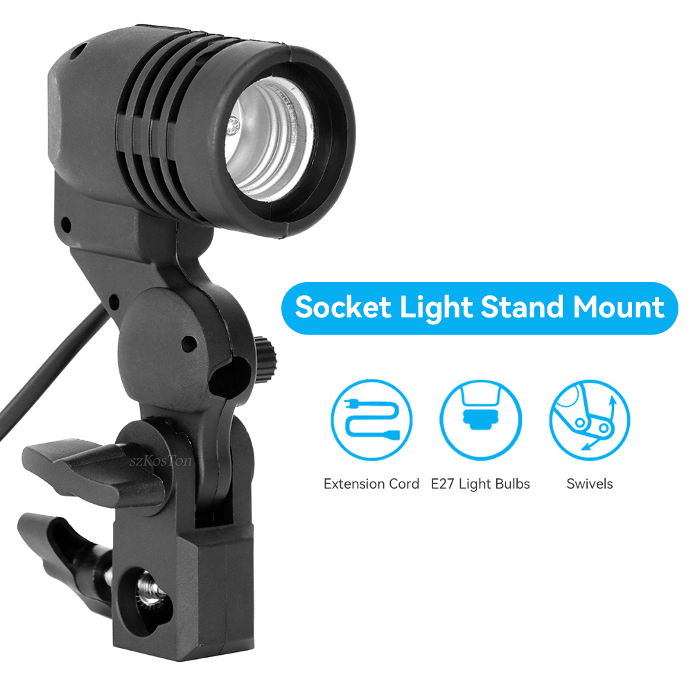 Dudukan bohlam kepala tunggal, - Photography Lighting With Umbrella ulasan dan harga