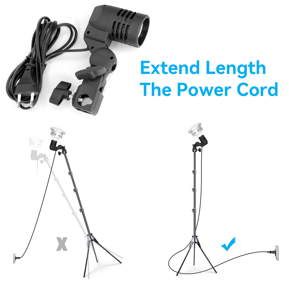 Dudukan bohlam kepala tunggal, - Photography Lighting With Umbrella ulasan dan harga