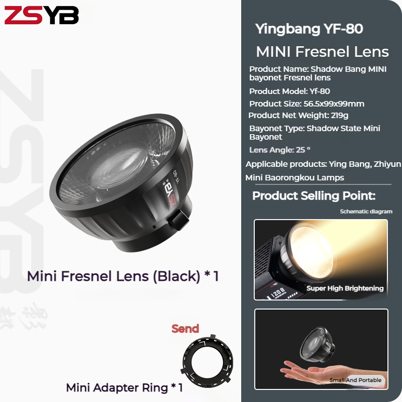 Lensa Fresnel ZSYB YF-80 Efek  - Fresnel Lens Attachment ulasan dan harga