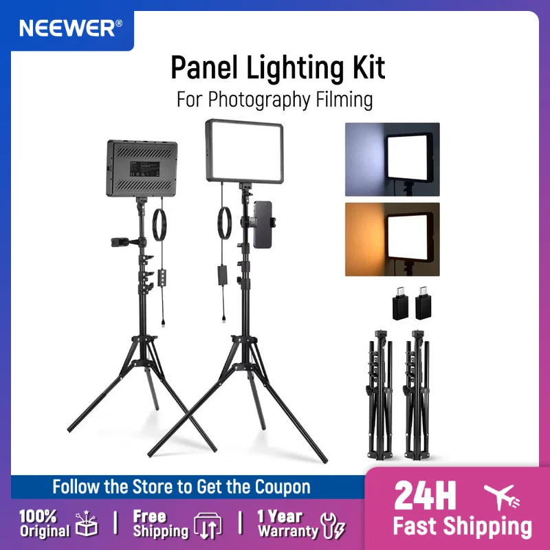 NEEWER BASICS 2 Pack LED Video - Photography Lighting Kit Neewer ulasan dan harga