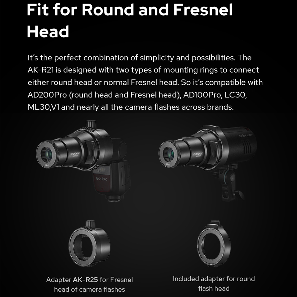Godox AK-R21 Aksesori proyeksi - Fresnel Lens Attachment ulasan dan harga