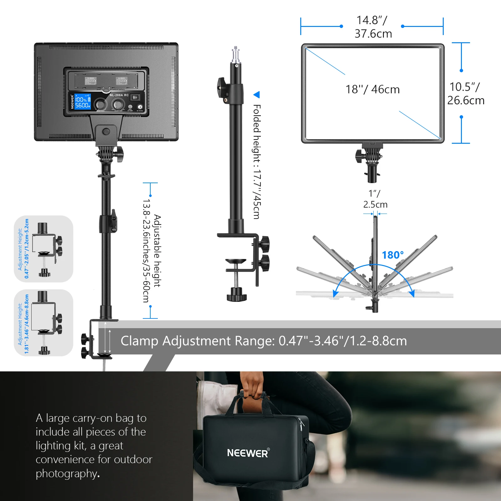 Lampu Video LED Neewer Desk Mo - Photography Lighting Kit Neewer ulasan dan harga